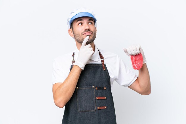 Young handsome man over isolated background