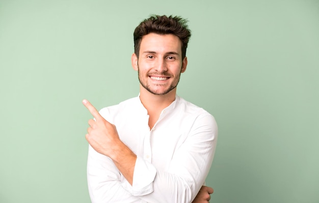 Young handsome man isolated with a copy space