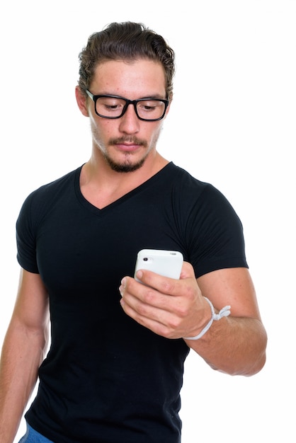 Young handsome man with eyeglasses