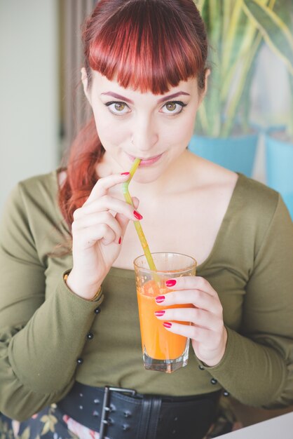 young handsome redhead caucasian woman