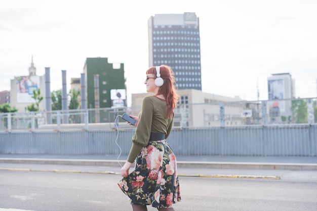 young handsome redhead caucasian woman