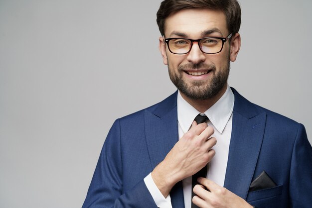 young handsome stylish businessman wearing suit