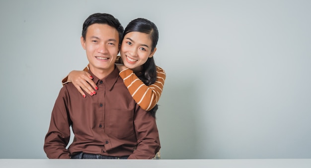 Young happy asian couple