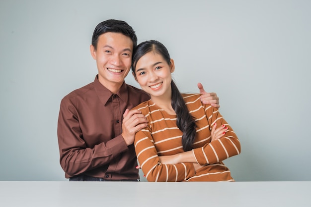 Young happy asian couple