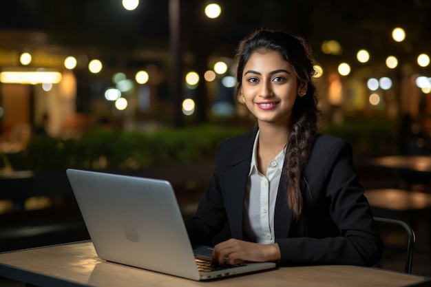 Young Happy Businesswoman Using Computer in Modern Office with Colleagues Stylish Beautiful Manager
