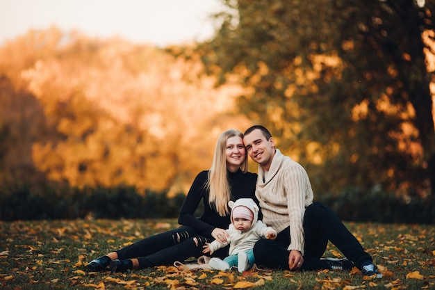 Young happy family smiling together