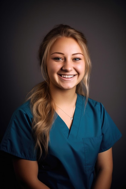 Young happy female nurse looking at the camera with a smile