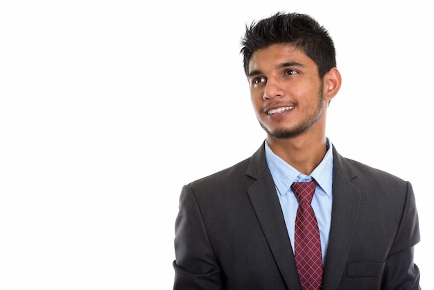 young happy Indian businessman smiling