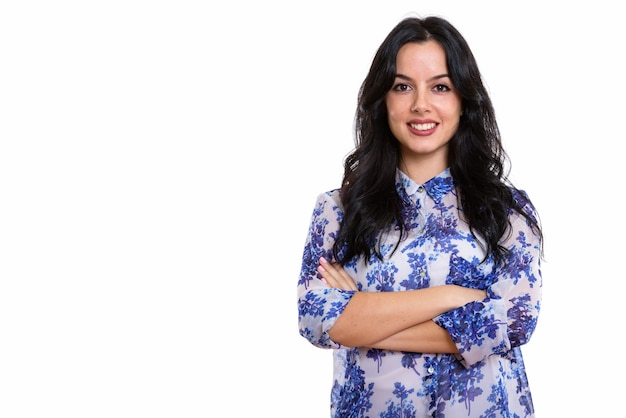 young happy Spanish businesswoman smiling