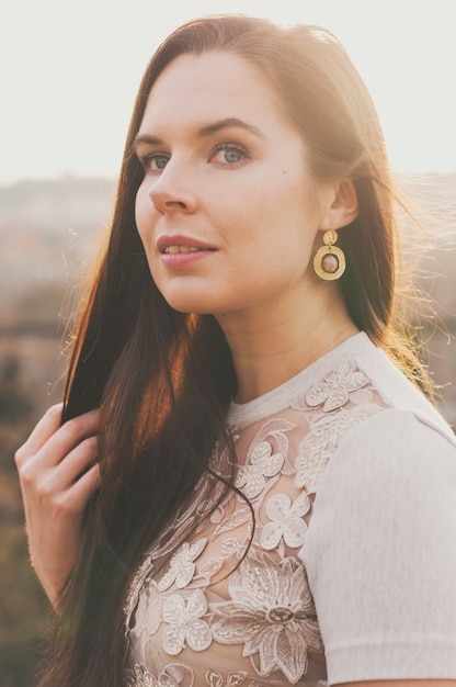 Young happy woman during her trip to Rome