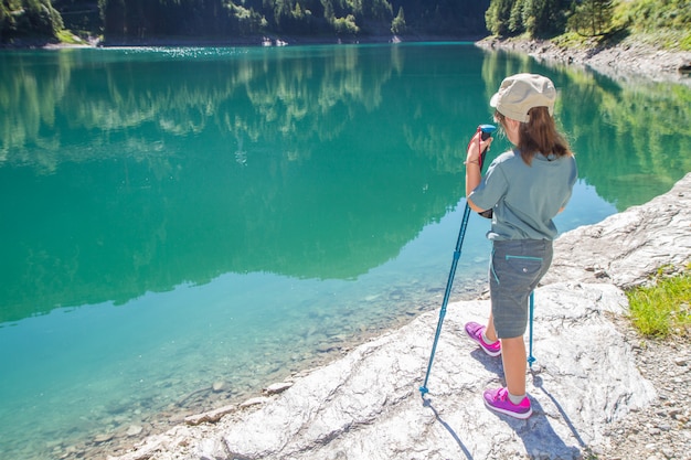 young hiker in the mountains