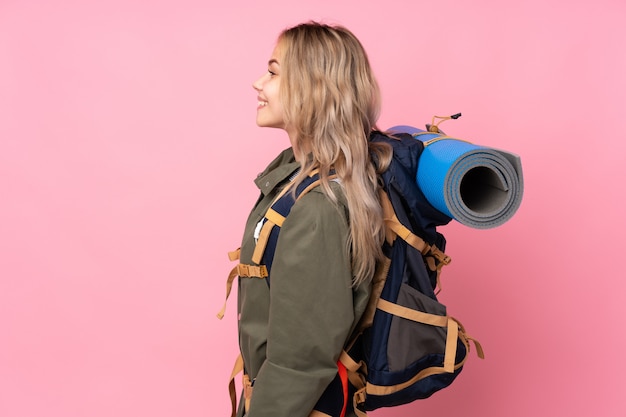 Young hiker woman