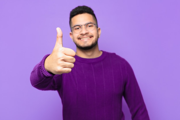 Young hispanic man happy expression