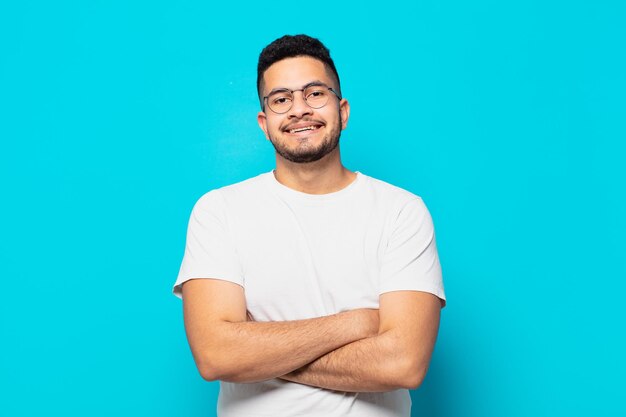 young hispanic man happy expression