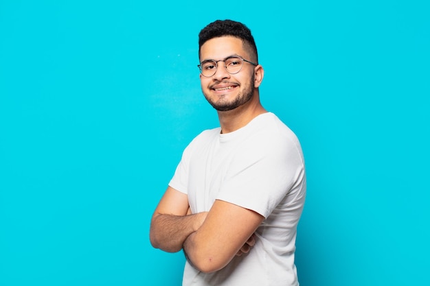 Young hispanic man happy expression