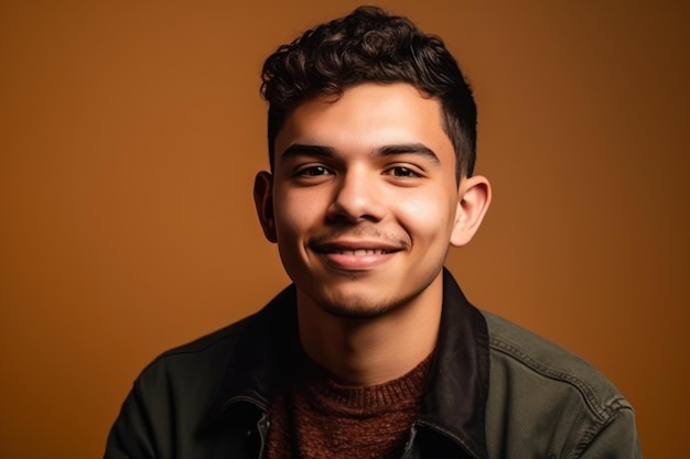 Young hispanic man standing over isolated background happy face smiling with crossed arms looking at the camera positive person