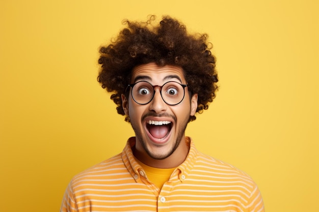 Photo young hispanic man wearing casual clothes and glasses sticking tongue out happy
