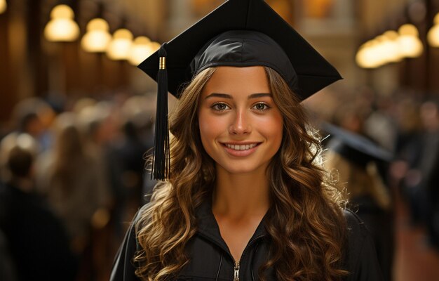 A young hispanic woman who had just graduated