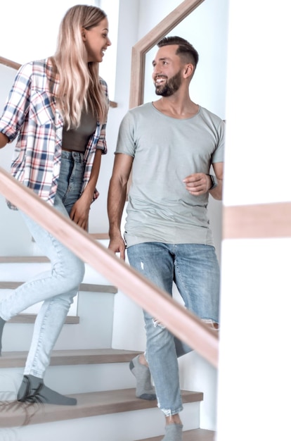 Young husband and wife in their new cozy apartment