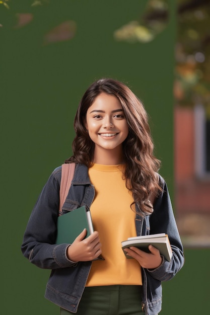 Young indian college girl smiling