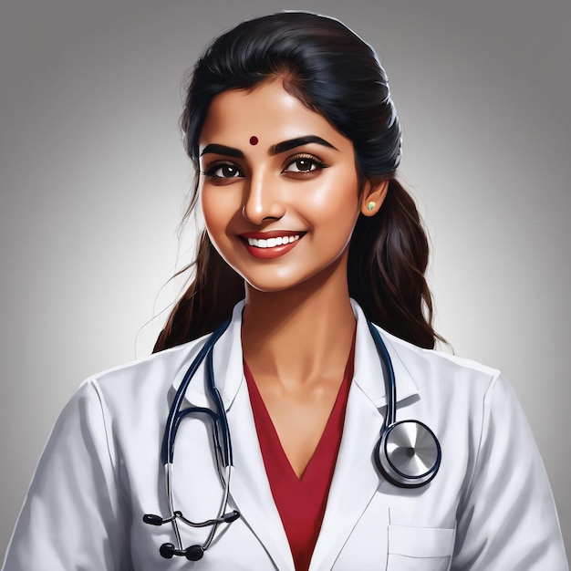 Young Indian girl female doctor