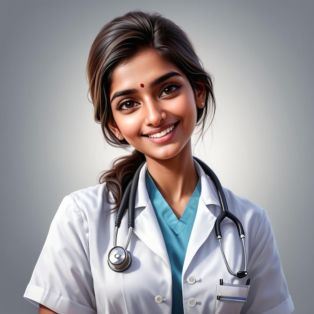 Young Indian girl female doctor
