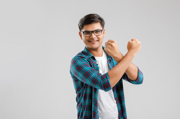 Young indian man showing expression