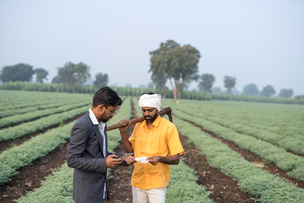 Young Indian officer and farmer