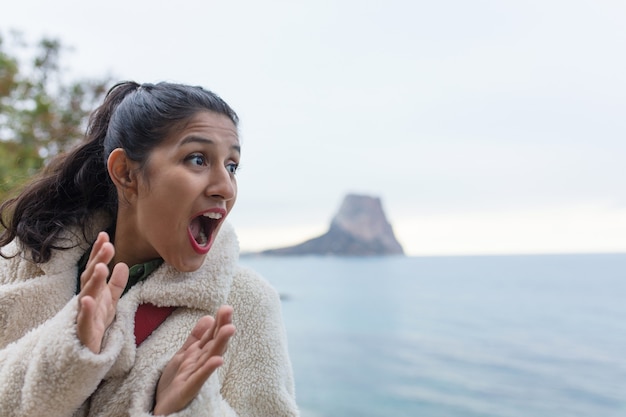 Young indian woman on a nature place