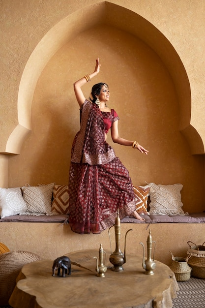 Young indian woman wearing sari