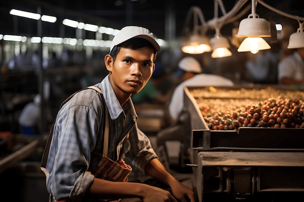 young Indonesian man work as labor