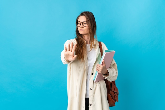 Young ireland student woman isolated