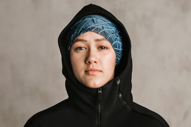 Young Islamic woman wearing a bandana