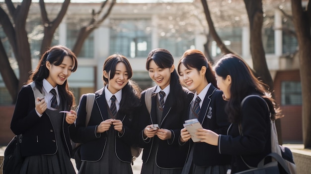 写真 勉強している若い韓国人学生