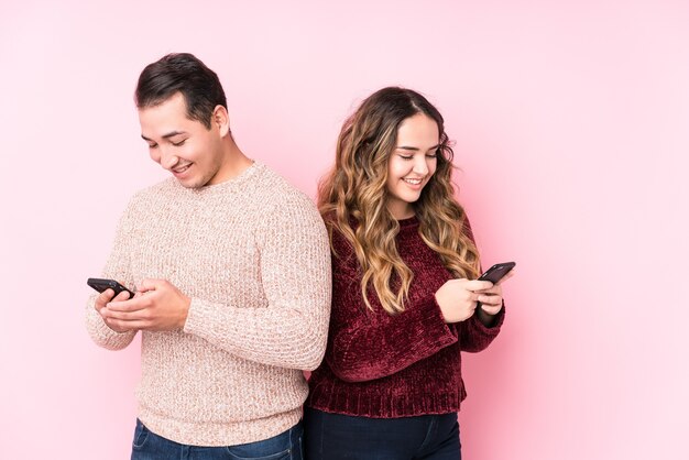 Young latin couple chatting