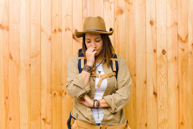 Young latin explorer woman