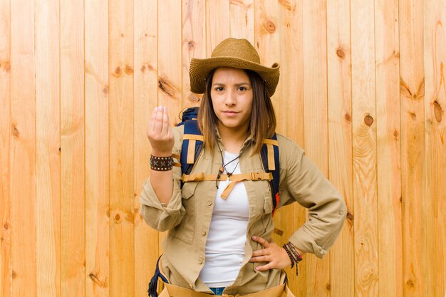 Young latin explorer woman