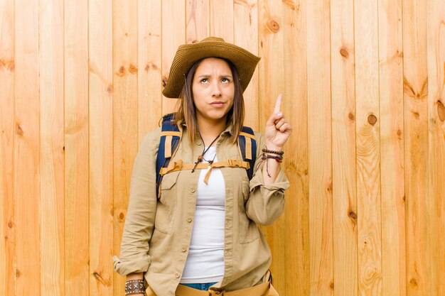 Young latin explorer woman