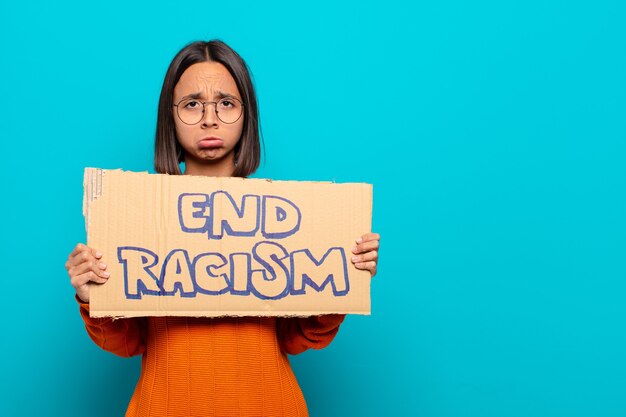 young latin woman. end racism concept