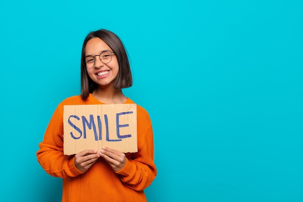 Young latin woman happy concept