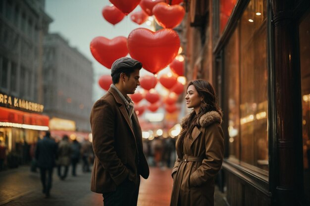 Photo young lovers kissing in a beautiful sunset valentines day