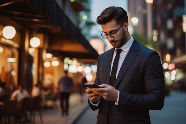 Young Male Businessman in Business Suit Generative AI