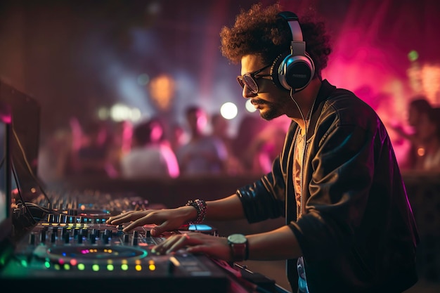 a young male dj in street style