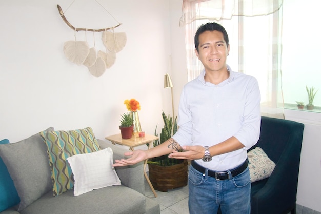 Young male psychologist in his office