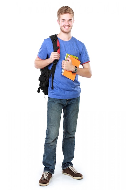 Young male student with books