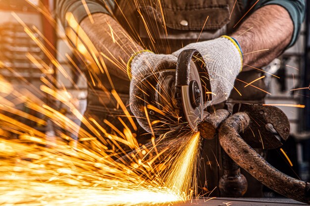 A young male welder