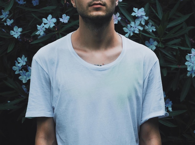 young man against plant