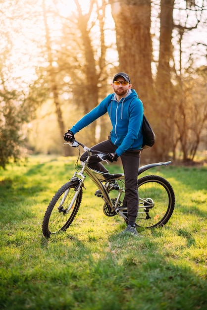 Young man on a bicycle