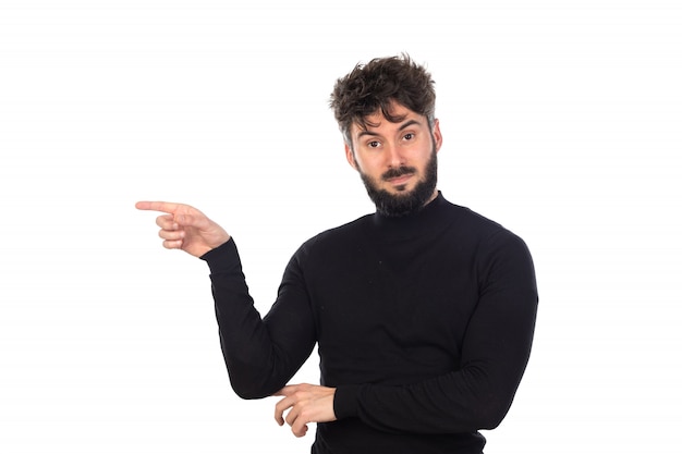 Young man in black