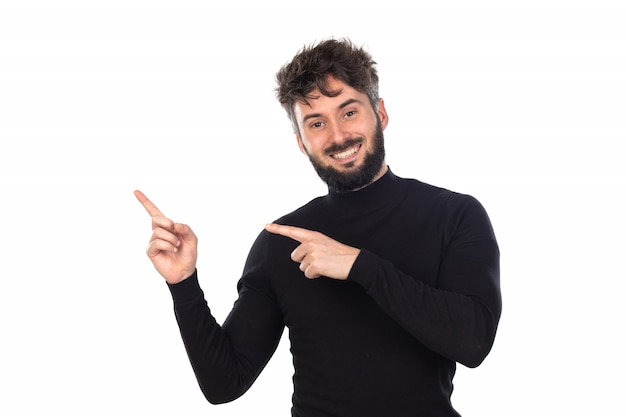 Photo young man in black